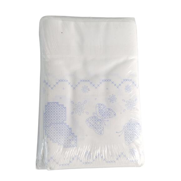 Janlynn Stamped Cross Stitch Butterflies Pillowcase Pair Embroidery Craft Kit - Picture 3 of 4